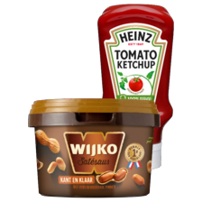 Wijko satésaus of Heinz ketchup, 50% of zero